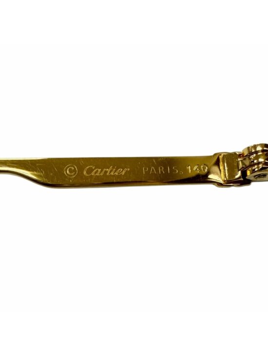 Cartier 140 Trinity Half Rim Sunglasses Eyewear Gold Bordeaux 55 18 Case main image 4